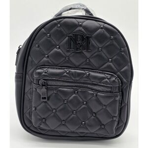 New With Tags Badgley Mischka Studded‎ Backpack Small Vegan Leather Black
